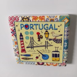 Refrigerator Magnet Tile in Relief 5x5cm Icons of Portugal | imanías.pt