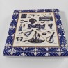 Fridge Magnet Tile Portugal Blue Icons in Relief | imanías.pt