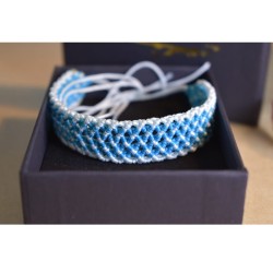 Pulseira Macramé Larga Dourada - Artesanal Padrão Teia