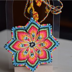 Sun Flower Mandala Macrame Necklace