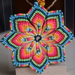 Sun Flower Mandala Macrame Necklace