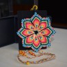Mandala Sunflower Necklace | Vibrant Neon Macrame