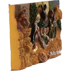 Hand-Carved Nativity Scene Refrigerator Magnet - Merry Christmas - imanias.pt