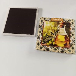 Portuguese Olive Oil Ceramic Tile Magnet 5x5 cm - imanias.pt