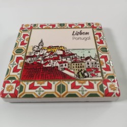 Lisbon Ceramic Tile Magnet Souvenir 5x5 cm - imanias.pt