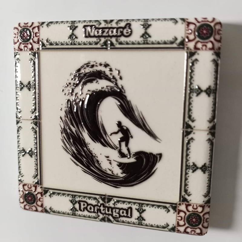 Ceramic Tile Magnet Nazaré - Giant Surf and Adrenaline