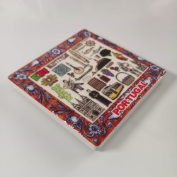 Portugal Symbols Mosaic Ceramic Tile Magnet Souvenir - imanias.pt