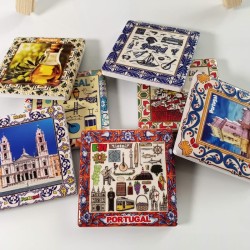 Portugal Symbols Mosaic Ceramic Tile Magnet Souvenir - imanias.pt