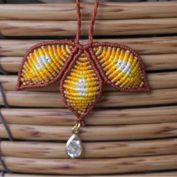 Macramé Necklace with Natural Stone - Handmade & Adjustable