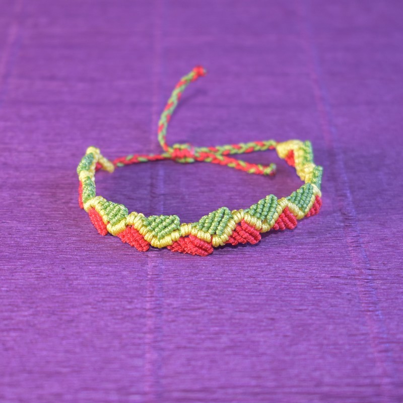Zig-Zag Rasta Macrame Bracelet - Tropical Colors (Imanias®)