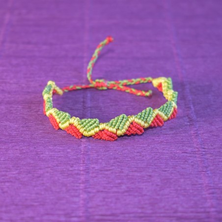 Zig-Zag Rasta Macrame Bracelet - Tropical Colors (Imanias®)