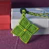 Colar Macramé Trevo de 4 Folhas / Flor Verde - Artesanal | Imanias®
