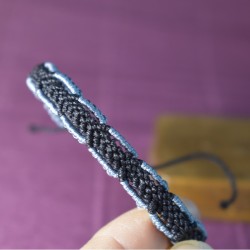 Pulseira Macramé Preto e Cinzento - Unissexo/Masculina | Imanias®