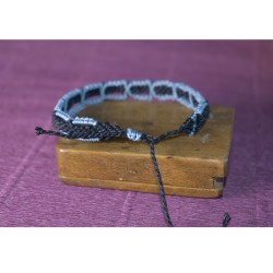 Pulseira Macramé Preto e Cinzento - Unissexo/Masculina | Imanias®