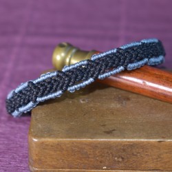 Pulseira Macramé Preto e Cinzento - Unissexo/Masculina | Imanias®