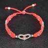 Macrame Bracelet with Turkish Eye and Heart Design - Protection Amulet