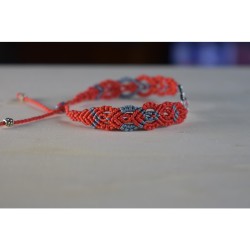 Pulseira Macramé Olho Turco e Coração - Amuleto de Proteção