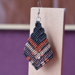 Brincos Macramé Pendentes Geométricos - Joalharia Artesanal