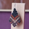 Macrame Earrings with Geometric Pendants - Handmade Jewelry