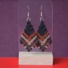 Macrame Earrings with Geometric Pendants - Handmade Jewelry