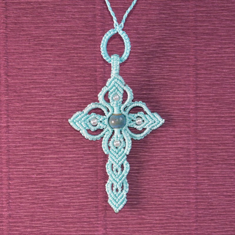 Macrame Crucifix Necklace - Handmade and Adjustable Religious Jewelry | Imanias®