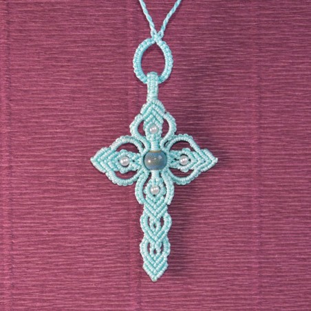Macrame Crucifix Necklace - Handmade and Adjustable Religious Jewelry | Imanias®