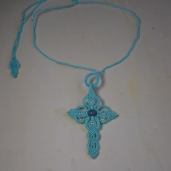 Handmade Macrame Crucifix Necklace - Religious Gift