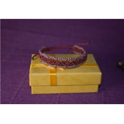 Adjustable Two-Tone Macrame Bracelet - Terracotta Tones
